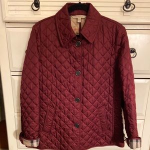 Burberry Quilted Jacket Burgundy XL
